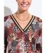 T-shirt long ample imprimé col V manches longues-4