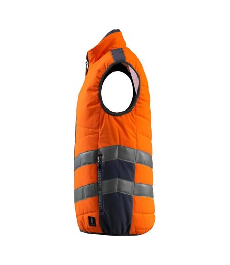 Gilet Haute Visibilité Safe Supreme Grimsby Adulte Orange Fluo Bleu Marine Foncé Mascot
