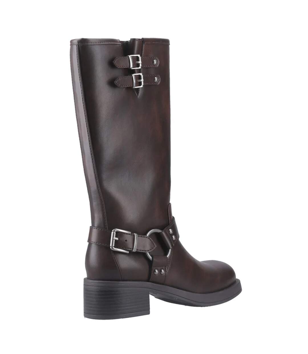 Womens/ladies Nash Tall Biker Boots Brown Rocket Dog-2