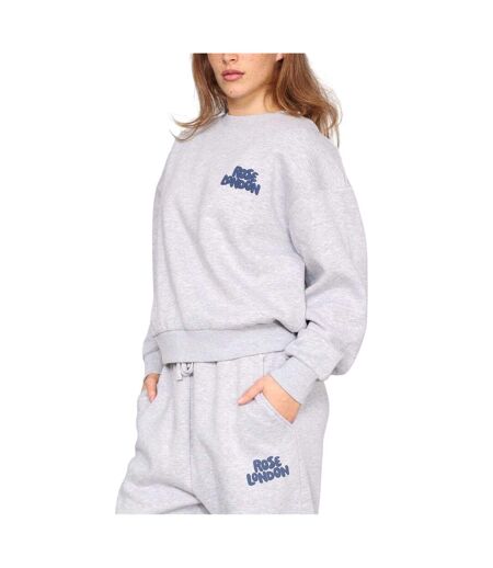 Womens/ladies All Love Sweatshirt Grey Marl Rose London