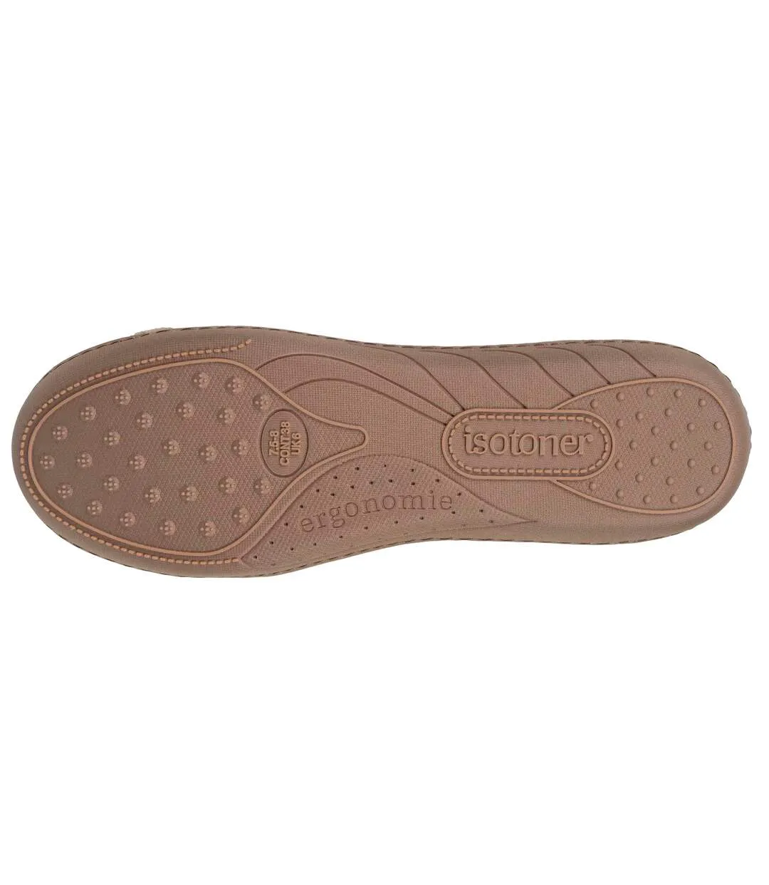 Isotoner Chaussons Ballerines femme en velours, semelle ultra confort, soutient votre voûte plantaire, mousse à mémoire de forme-5