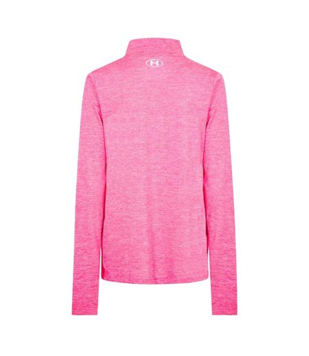 Womens/ladies Tech Textured Half Zip Top Pink Under Armour