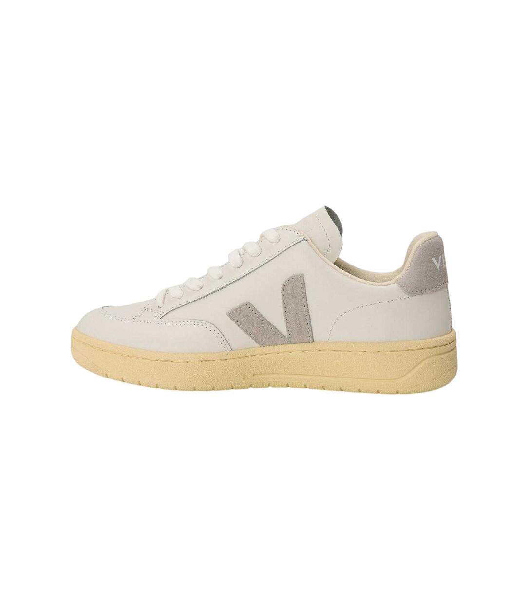 Womens/ladies V Leather Court Trainers White Grey Veja-2
