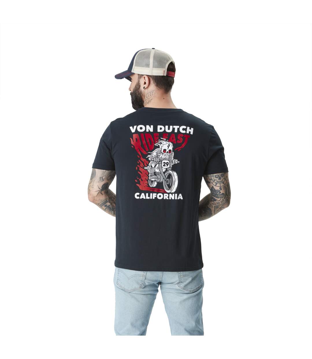 T-shirt homme col rond en jersey avec logo Faster Vondutch-3