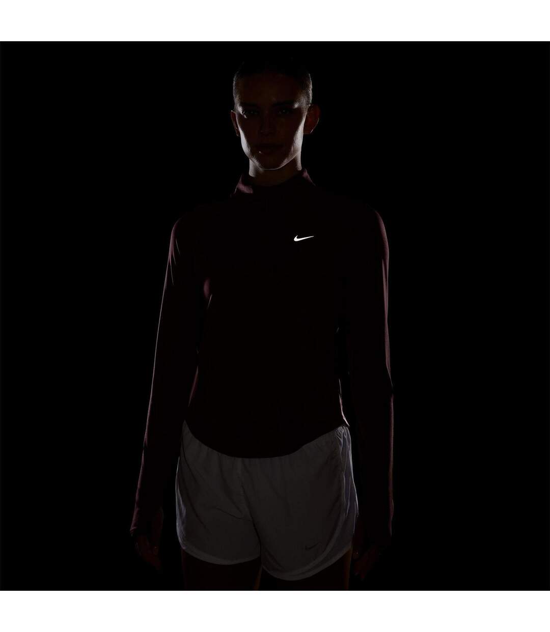 Womens/ladies Swoosh Long-sleeved Running Top Pink Smoke Nike-4