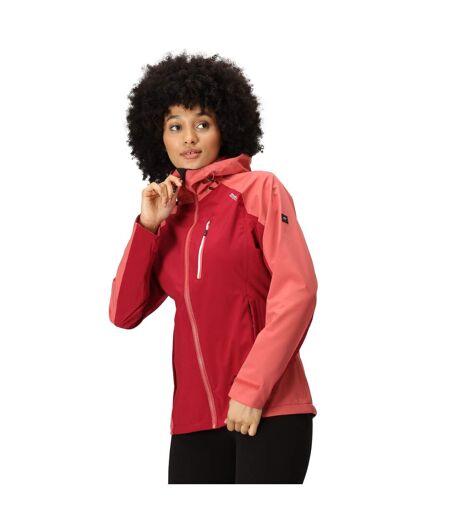 Veste imperméable birchdale femme rouge foncé / corail clair Regatta