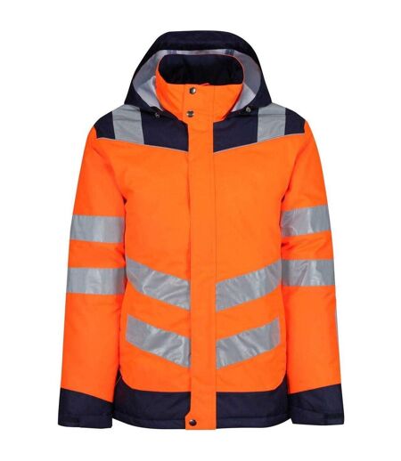 Mens Hi-vis Safety Jacket Orange Navy Regatta