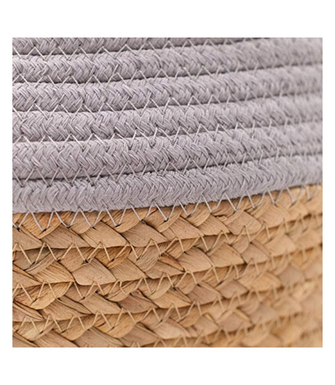 Panier rond en corde gris-2
