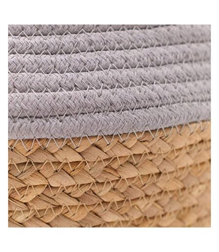 Panier rond en corde gris