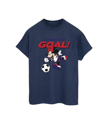 Disney Womens/Ladies Minnie Mouse Going For Goal - T-shirt boyfriend en coton (Bleu marine) - UTBI38663