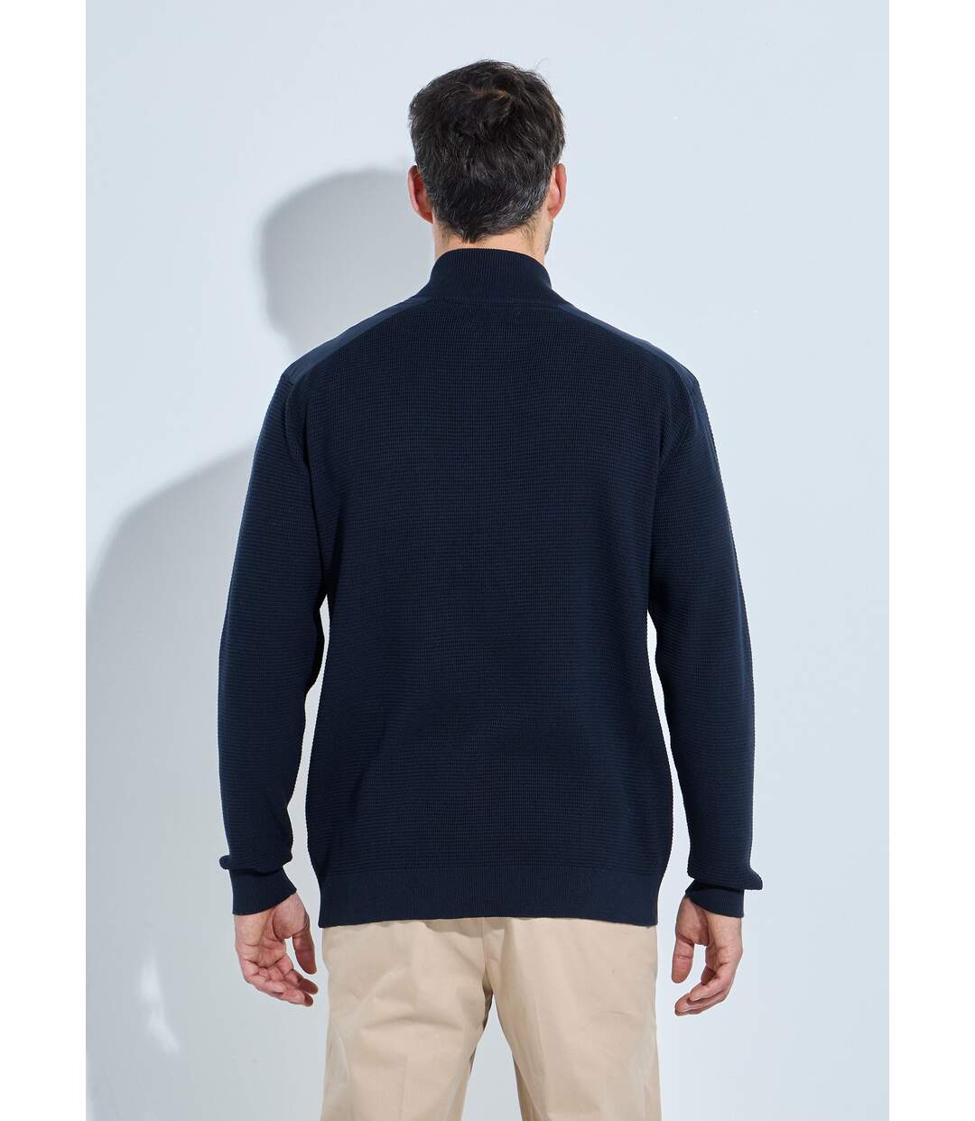 Gilet zippé col montant coton-1