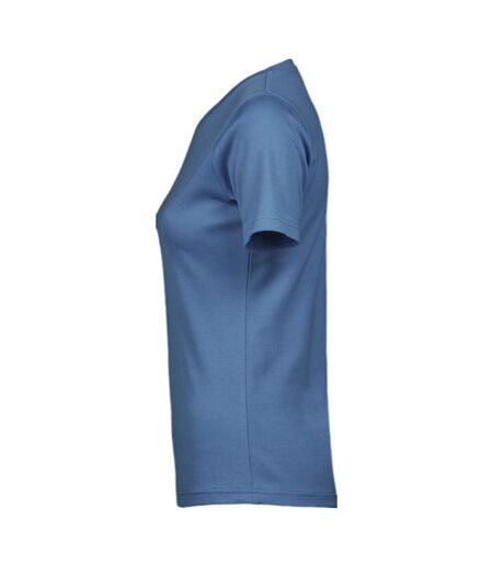 Womens/ladies Interlock T-shirt Ocean Blue Tee Jays