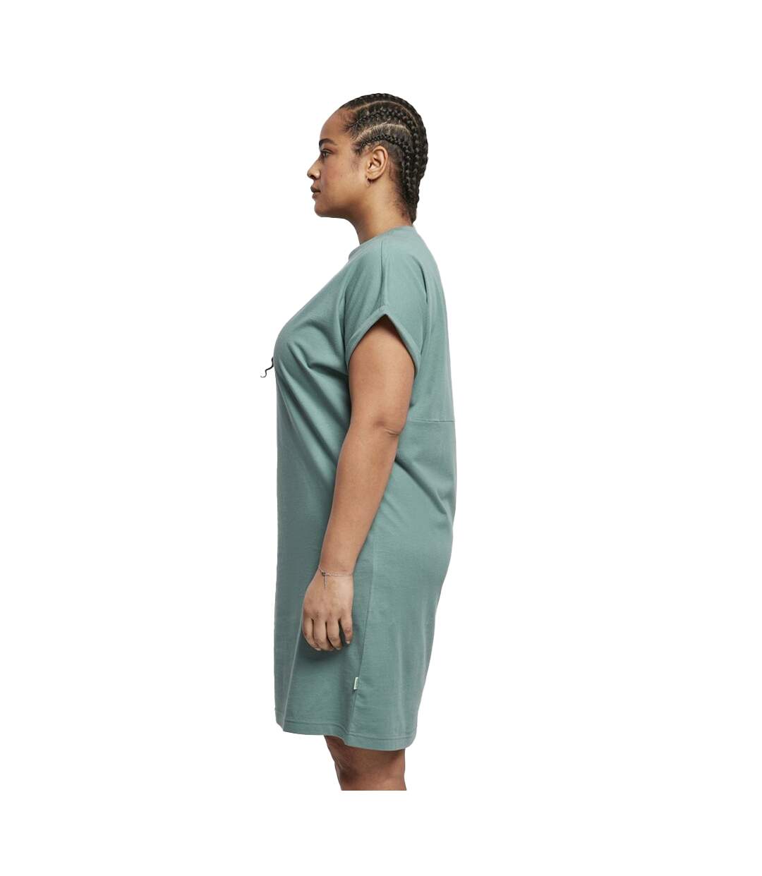 Robe T-shirt Manches Cut-on Femme Vert Urban Classics-3