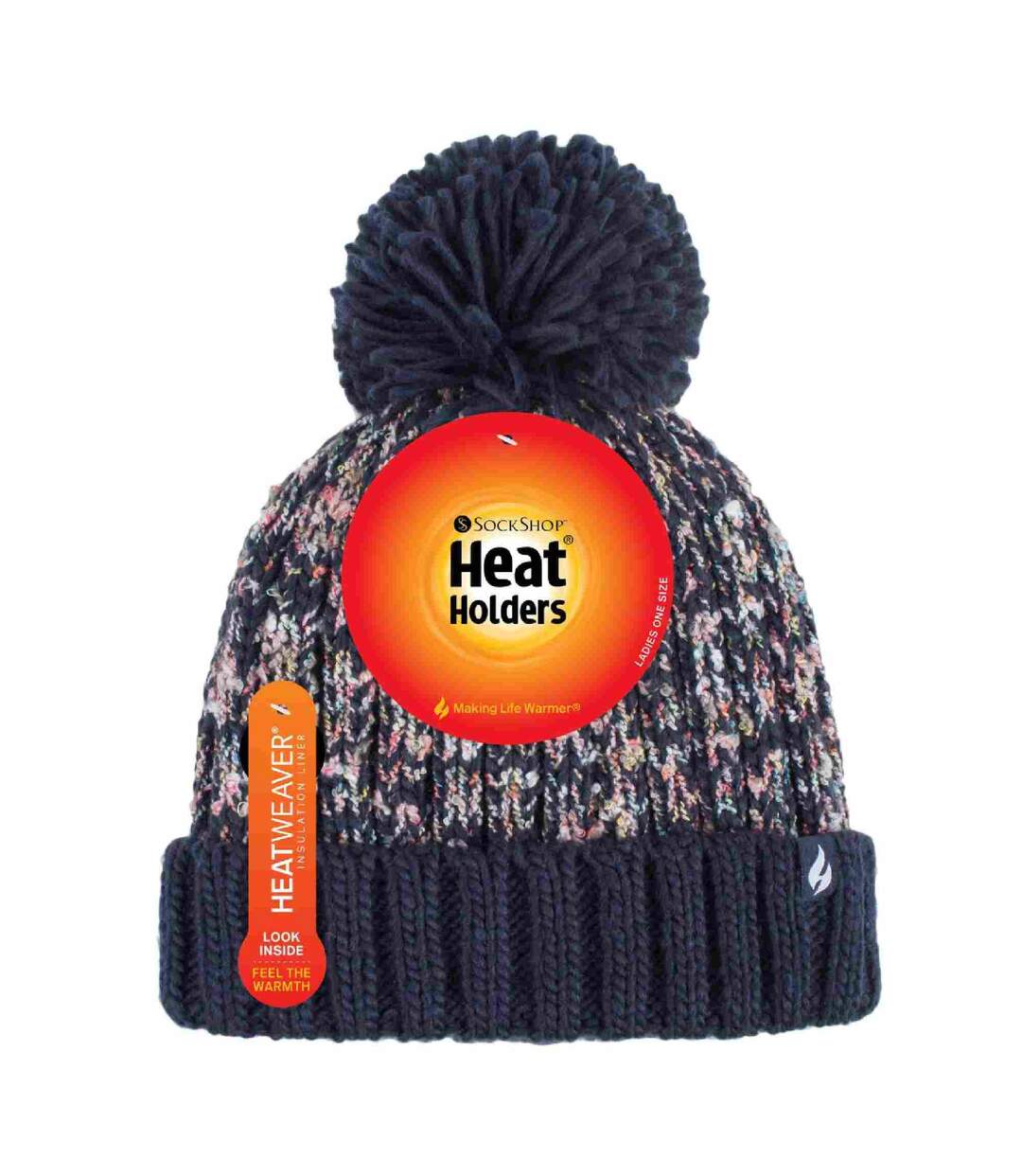 Bonnet Femme Thermique Tricot avec Gros Pompon-2