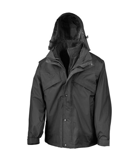 Result Mens Fleece Lined 3 in 1 Waterproof Jacket (Black/Black) - UTPC6791