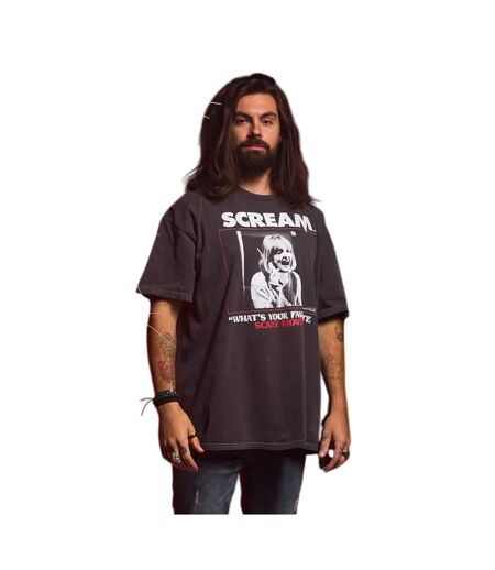 T-shirt Whats Your Favourite Scary Movie Adulte Charbon Scream