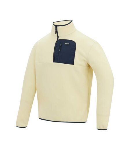 Mens Frankie Half Zip Fleece Top White Stone Navy Regatta