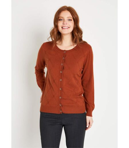 Gilet cardigan uni boutonné modal mélangé