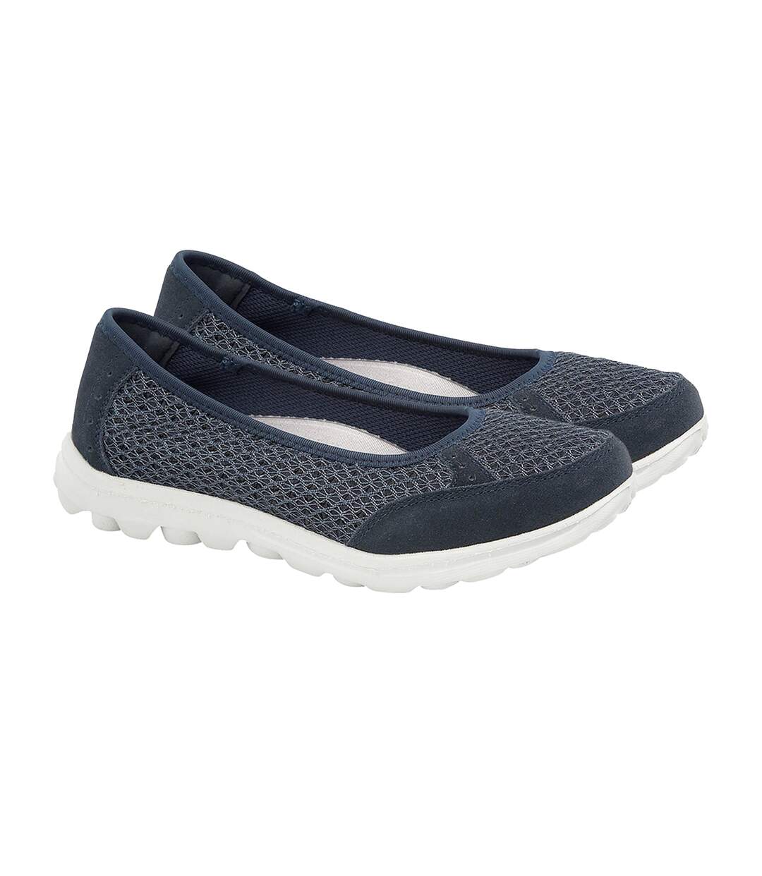 Boulevard Womens/Ladies Slip On Memory Foam Shoes (Navy) - UTDF1338