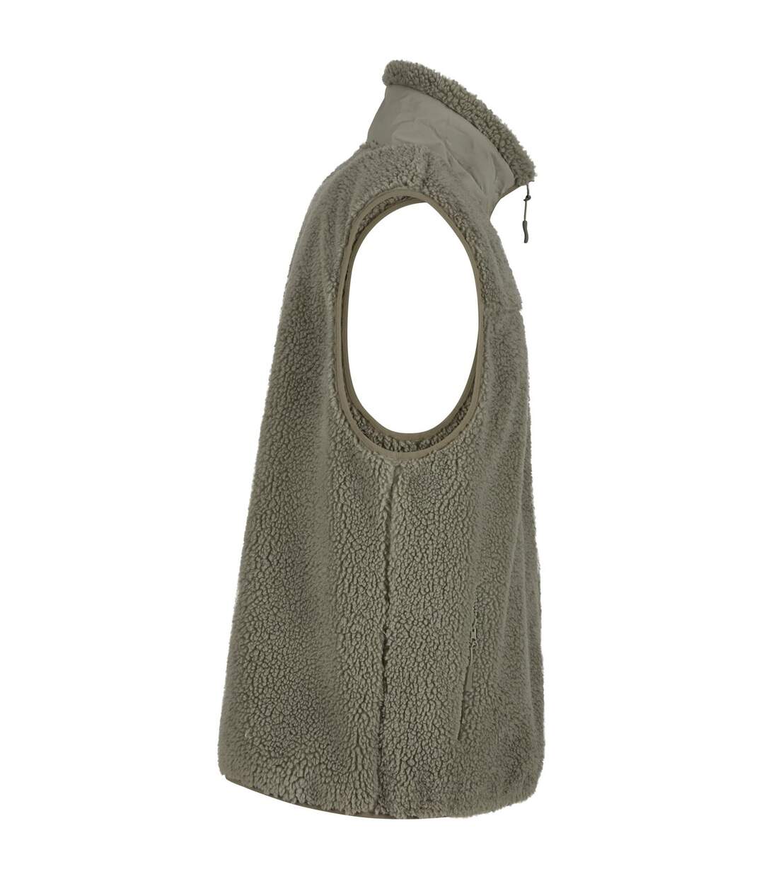 Mens Bonded Sherpa Gilet Pale Olive Build Your Brand-4
