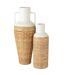 Vase Déco avec Tissage Rotin Bali 75cm Blanc & Naturel-2