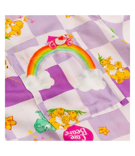 Chemise Manches Courtes Motif/style À Carreaux Adulte Violet Care Bears