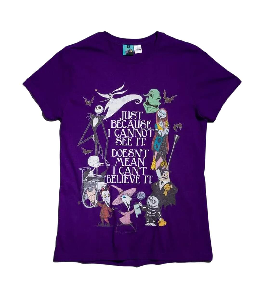 T-shirt Motif/style Citation Adulte Violet The Nightmare Before Christmas-1
