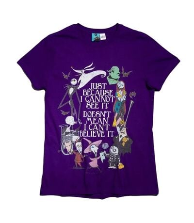 T-shirt Motif/style Citation Adulte Violet The Nightmare Before Christmas