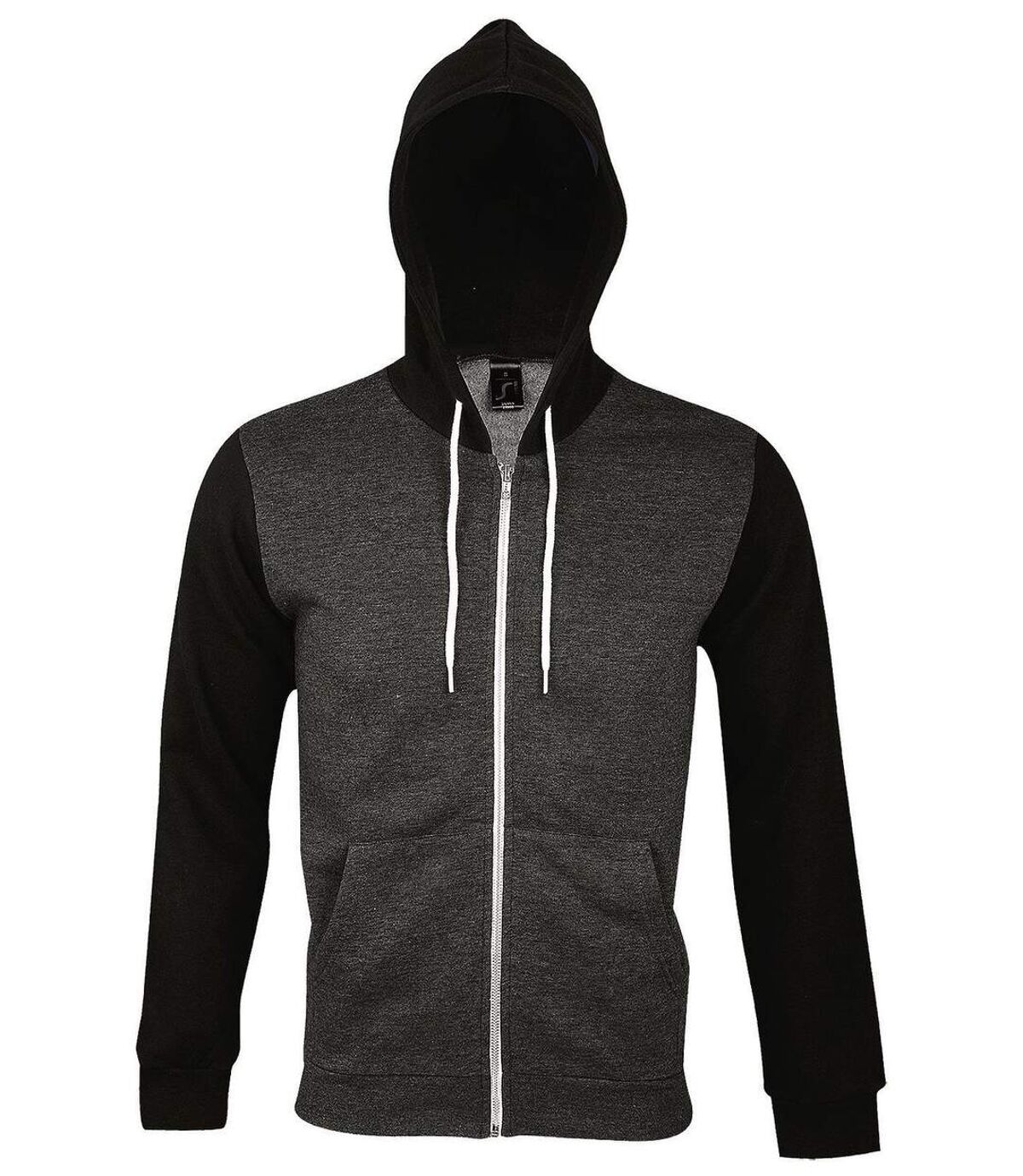 Veste zippée à capuche - Unisexe - 47700 - gris anthracite et noir