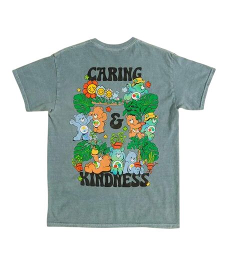 T-shirt Motif/style Imprimé Au Dos Caring & Kindness Adulte Vert Care Bears