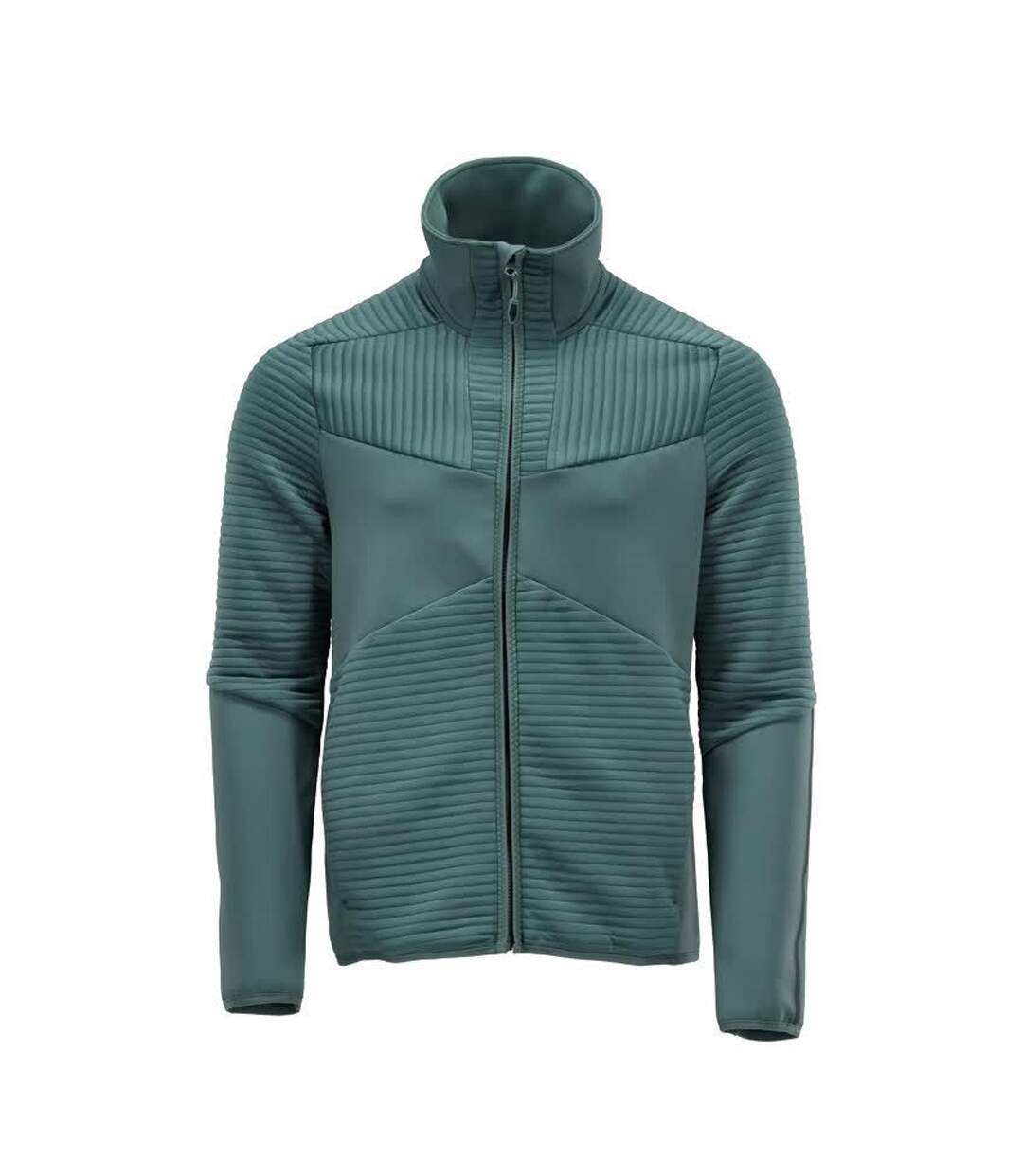 Mens Customised Striped Fleece Jacket Light Forest Green Mascot-1