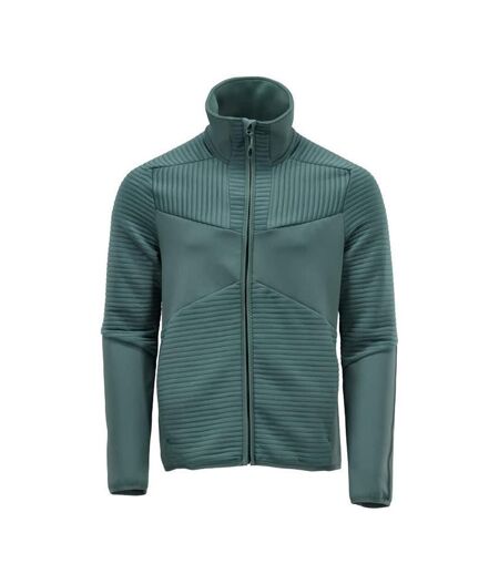 Mens Customised Striped Fleece Jacket Light Forest Green Mascot