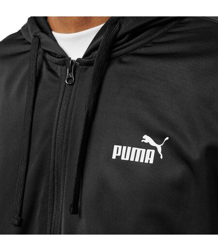 Mens Hooded Long-sleeved Tracksuit Set Black Puma
