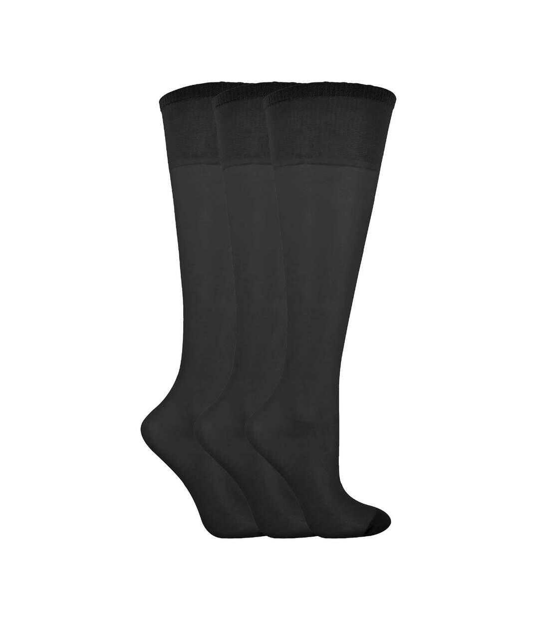 3 Paires Socquettes Femme Hautes Nylon 15 Den-1