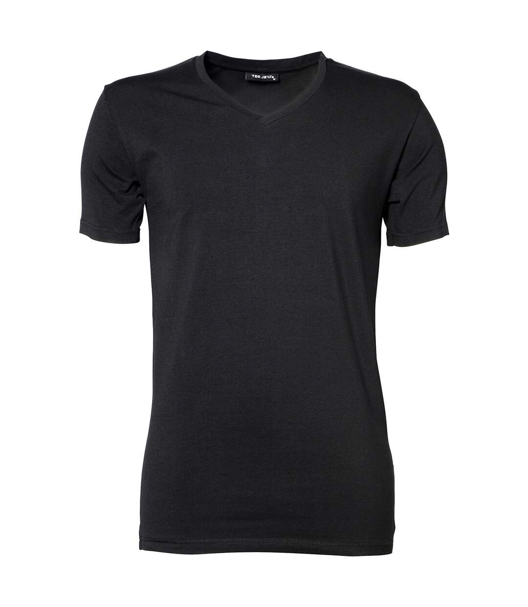 T-shirt manches courtes Homme col V stretch - 401 - noir-2