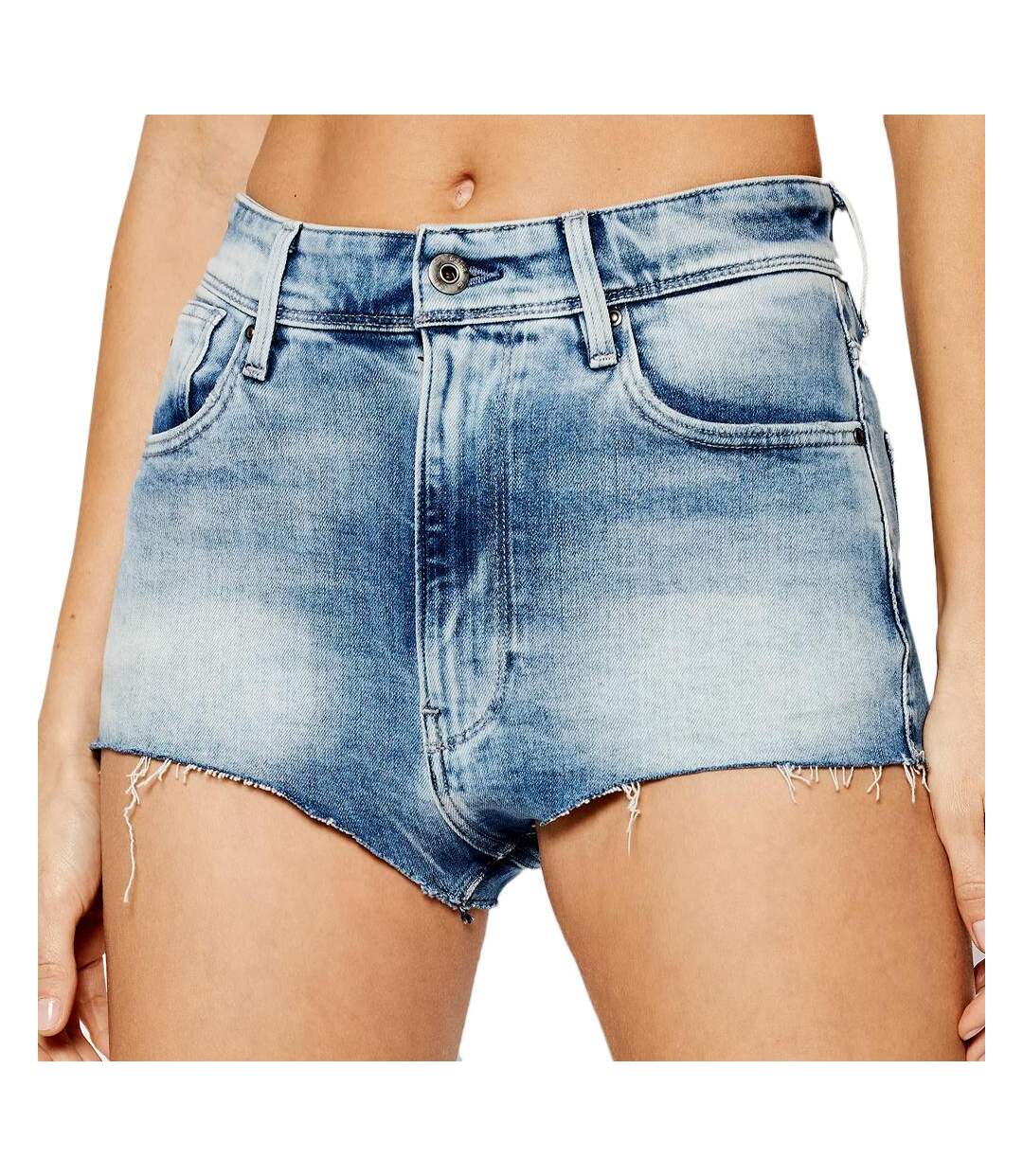 Short Court en Jean Bleu Femme Kafey Hotpant - 27