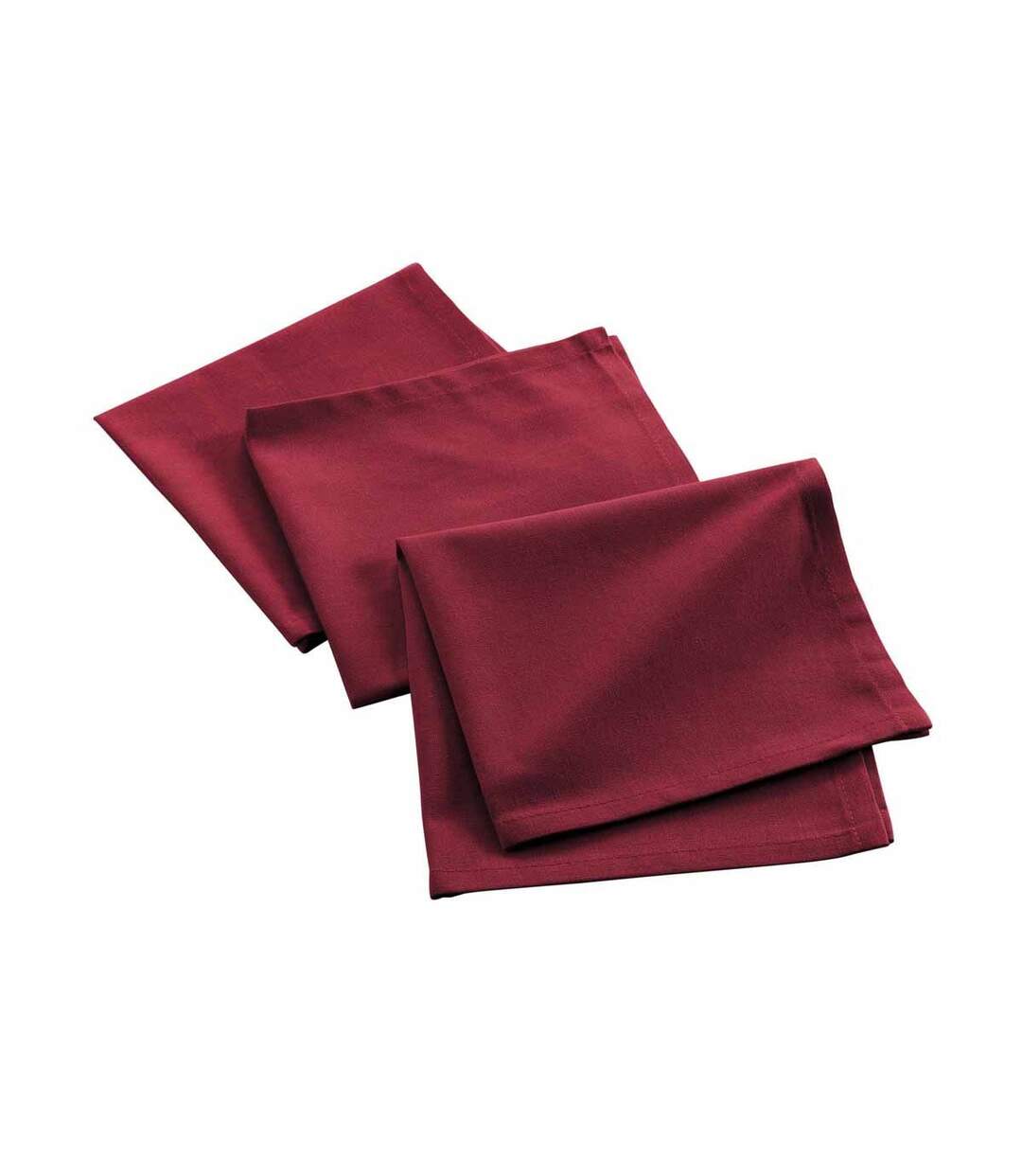 Lot de 3 Serviettes de Table Mistral 40x40cm Bordeaux-1