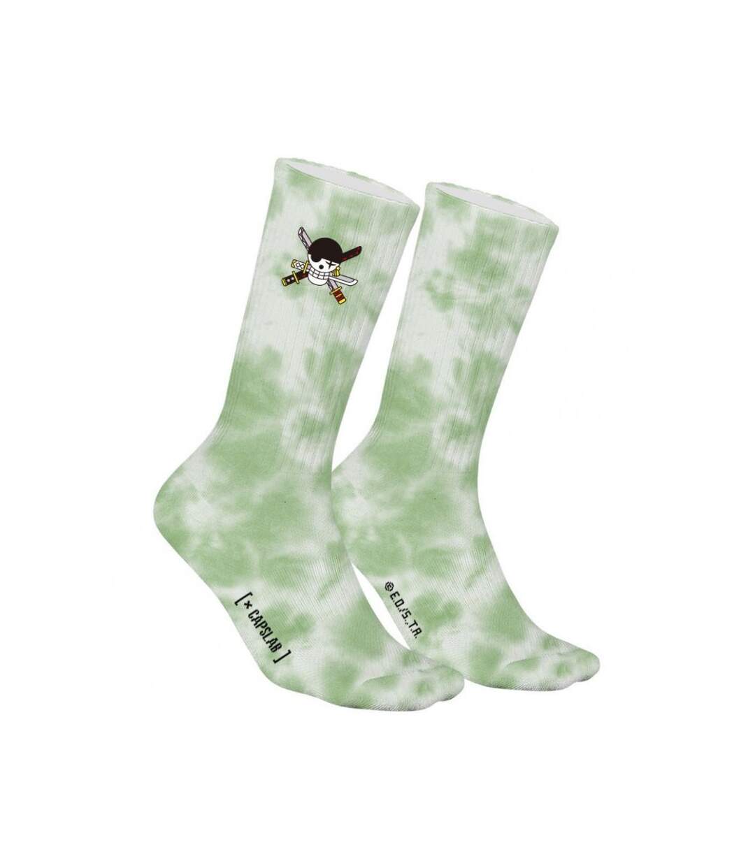 ONE PIECE Chaussettes Homme Coton Blanc Vert CAPSLAB