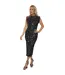 Womens/ladies Sequin Velvet Party Midi Dress Silver AX Paris-2