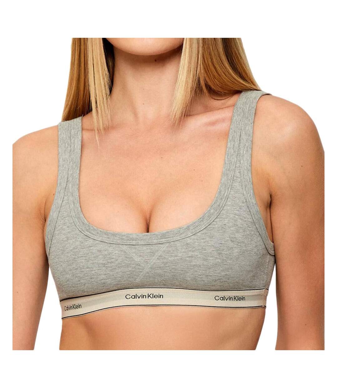 Brassière grise femme calvin klein jeans unlined-1