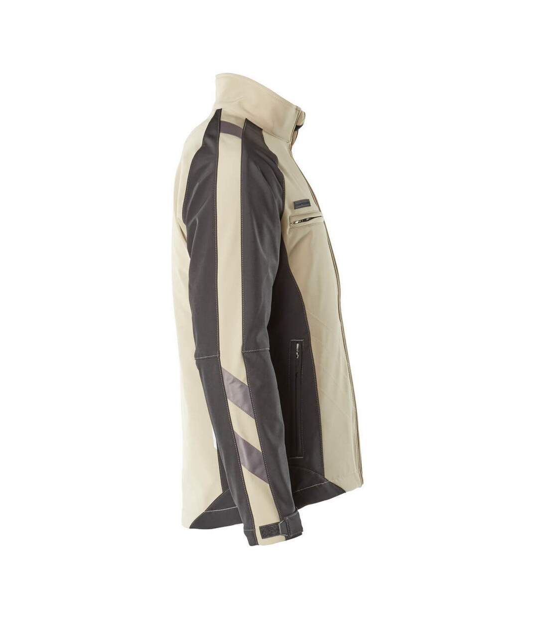 Mens Unique Dresden Soft Shell Jacket Light Khaki Black Mascot-4