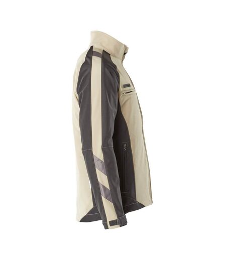 Mens Unique Dresden Soft Shell Jacket Light Khaki Black Mascot