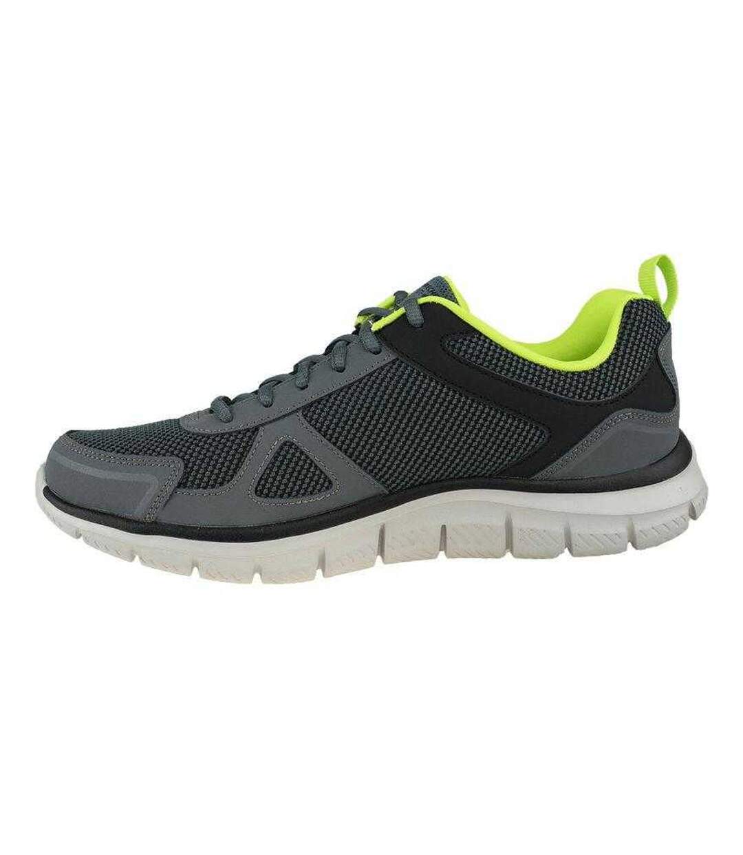 Mens Track Bucolo Leather Shoes Silver Grey Skechers-2