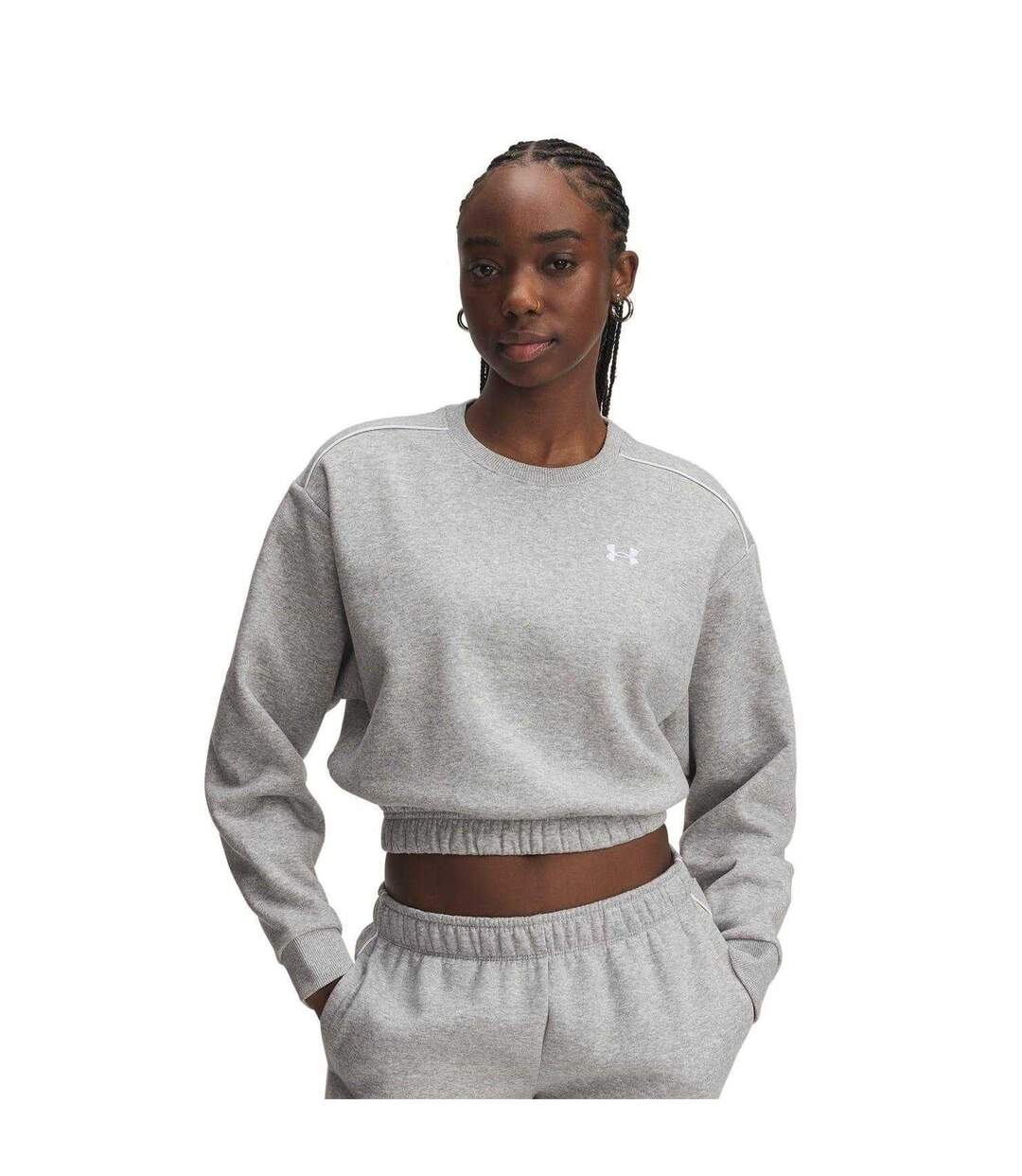 Womens/ladies Rival Workout Sweatshirt Grey Heather Under Armour-1