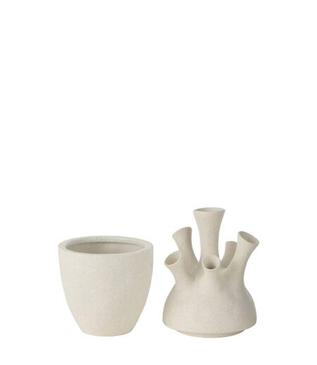 Vase Corail en Argile Seymour 29cm Blanc