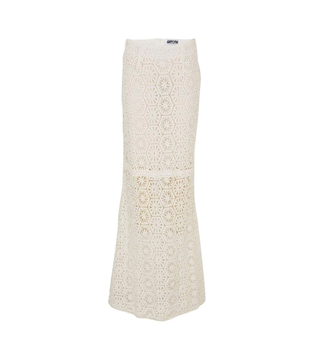 Womens/ladies Crochet Maxi Skirt White AmyLynn-1
