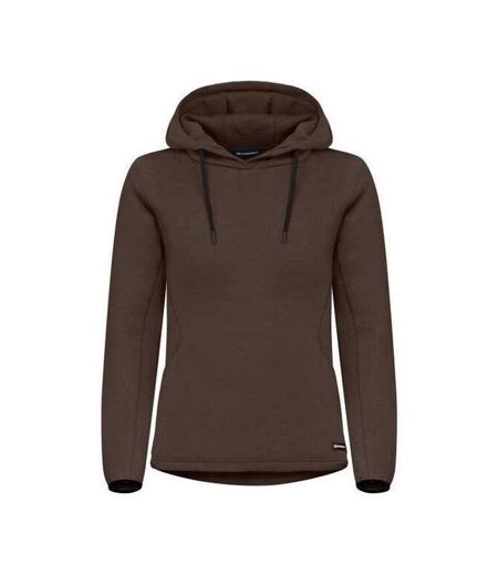 Womens/ladies Pemberton Drawstring Hoodie Dark Mocha Cutter & Buck