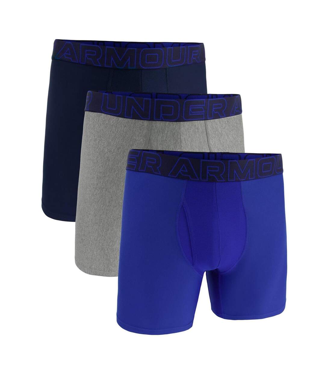 Mens Performance Tech Boxer Shorts Royal Blue Steel Navy Under Armour-2