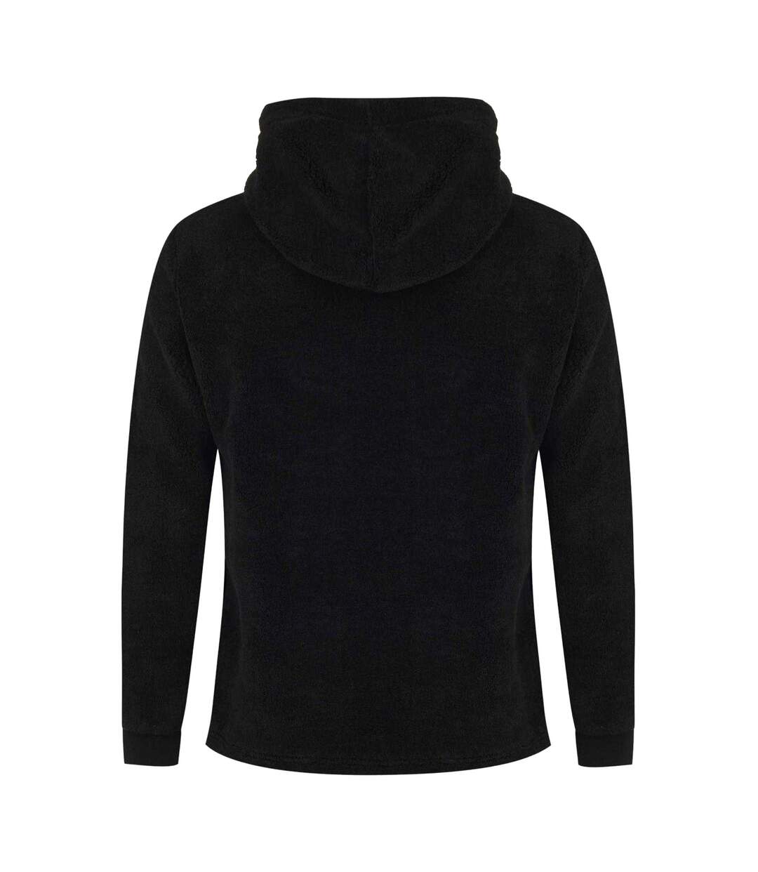 Mens Logo Sherpa Quarter Zip Hoodie Black MKI MIYUKI ZOKU-3