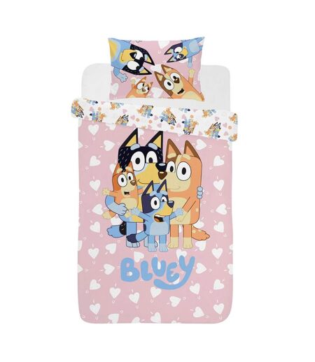 I Love U Single Duvet Cover Set Multicoloured Bluey